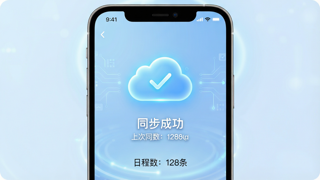 ���壺�����ճ�����APP������ͬ�����档���֣���Ļ������һ���ƶ�ͼ�꣬�·���ʾ��ͬ���ɹ����������Լ��ϴ�ͬ��ʱ�䡣�Ű棺�����У�����Ϊ����ɫ���䡣��񣺿Ƽ���ʮ�㣬ͼ�귢�⡣ϸ�ڣ��ƶ�ͼ���ڲ��жԹ����·��г����ճ�����128���������ʣ����壬�ɾ����޶���Ԫ�ء�