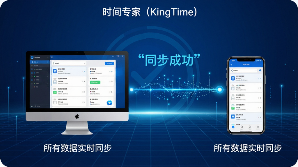 ���壺ʱ��ר�ң�KingTime���Ķ��ͬ��ʾ��ͼ�������һ̨Windows���ԣ��Ҳ���һ���ֻ�������֮����һ������������ߣ����֣��豸���У�����Ϊ��ɫ�Ƽ��������Ϸ��С�ͬ���ɹ����������Ű棺������ˣ��豸�·��С���������ʵʱͬ���������֣�����ִ��Ƽ��磬ɫ������ɫΪ����ϸ�ڣ�������Ļ���ֻ���Ļ����ʾ��ͬ�������б���������������������������Ч�������ʣ����壬�ɾ����޶���Ԫ�أ��������ơ�ʱ��ר�ң�KingTime���������ڶ�������