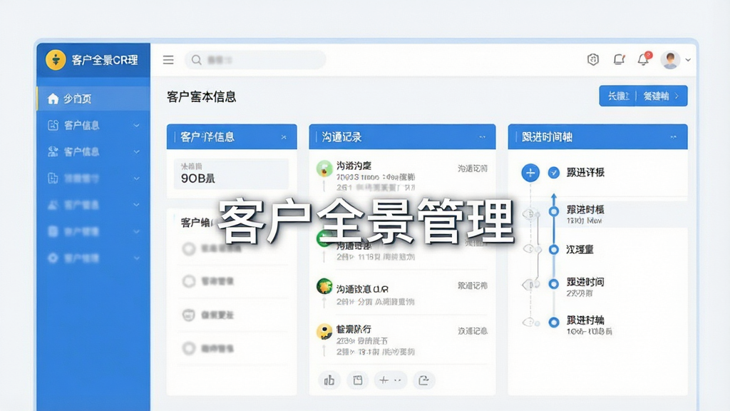 һ��չʾС�ƶ�CRM�ͻ�����ҳ�Ľ������ͼ��ҳ������ͻ�������Ϣ����ͨ��¼������ʱ��������򣬲�������������ƽ������ɫ��ɫ�������ʸɾ����޶���Ԫ�أ�ͼƬ�����ֱ�ע���ͻ�ȫ��������