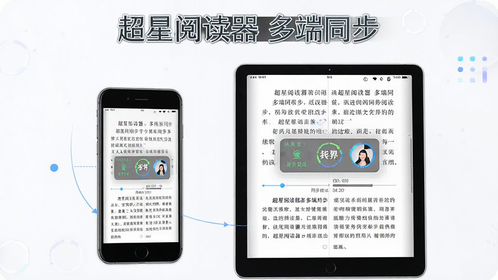 �����Ķ������豸ͬ��ʾ��ͼ���������ֻ���ƽ�岢����ʾͬһ������Ķ����棬���ֶԳƣ��Ű���ˬ�����Ƽ��У�ϸ�ڰ���ͬ��������ʾ�������������޶���Ԫ�أ�ͼƬ�ϱ�ע���֡������Ķ������ͬ����