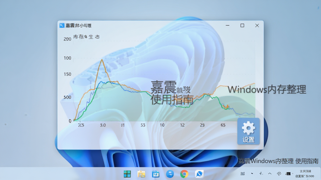 չʾ����Windows�ڴ�������Windows 11ϵͳ�ϵ����н��棬���汳��Ϊǳɫ���������ڰ�͸������ʾ�ڴ�ռ�����ߣ����½��С����á�����ͼ�꣬���ֱ�ע������Windows�ڴ����� ʹ��ָ�ϡ��������ˬ������ϸ�壬�޶���Ԫ��