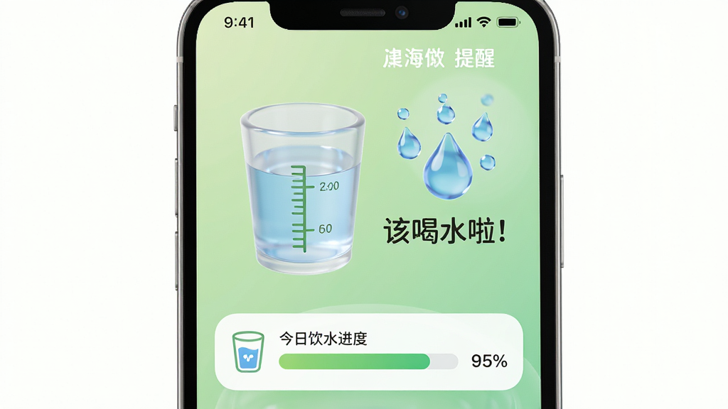 ���壺С�������������Ŀ�ѧ��ˮ���ѽ��棬�ֻ���Ļ��ʾһ��ˮ��3Dͼ�Σ��Ա���ˮ�ζ����͡��ú�ˮ����������������Ϊ������ǳ��ɫ���䡣���֣��ֻ����У���Ļ���ݷŴ�չʾ���������ף��·��н�����ˮ��������һ��ˮ��ͼ�ꡣ�Ű棺�����࣬ˮ�ζ�������ʮ�㣬�������԰ٷֱ���ʾ�����岼���������ˡ����������Ȼ����ɫϵ��ɫ��ͼ��Բ��ɰ������Ͻ������⡣ϸ�ڣ��ֻ���Ļ�Ϸ���ʾ��ǰʱ�䣬�·��С�С��������������������ˮ��ͼ�δ��п̶��ߣ�ˮ�ζ���ѭ�����š����ʣ�������Ⱦ���ɾ����޶���Ԫ�ء�