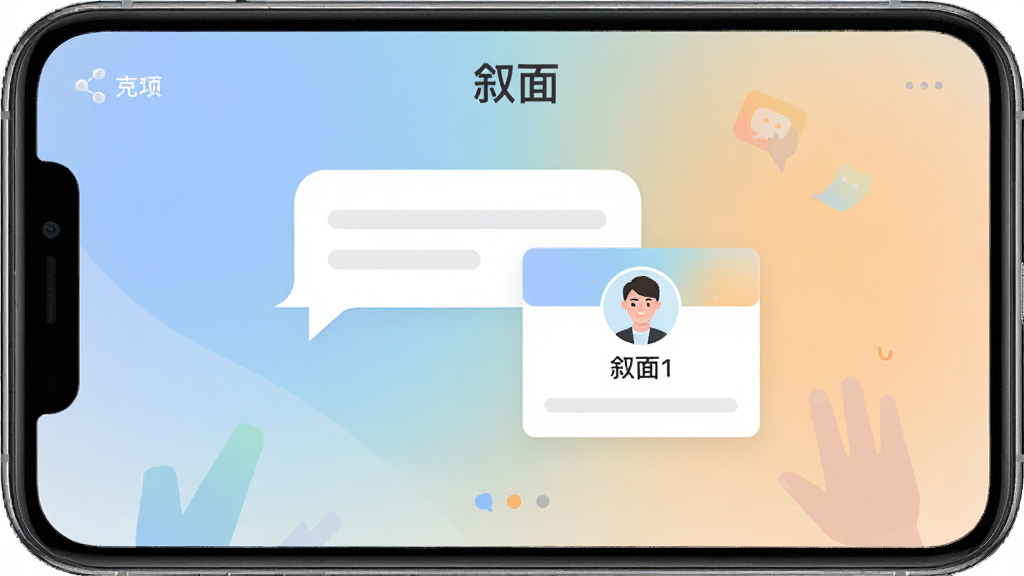 һ��չʾ�����桱APP������ĸ����ͼ������������һ�����ĶԻ�������������Ͽ�Ƭ����������͵Ľ���ɫ�����岼�ָɾ���ˬ��ͻ���罻����ʵ�����ķ�Χ������ִ���ƽ������ϸ�壬�޶���Ԫ��