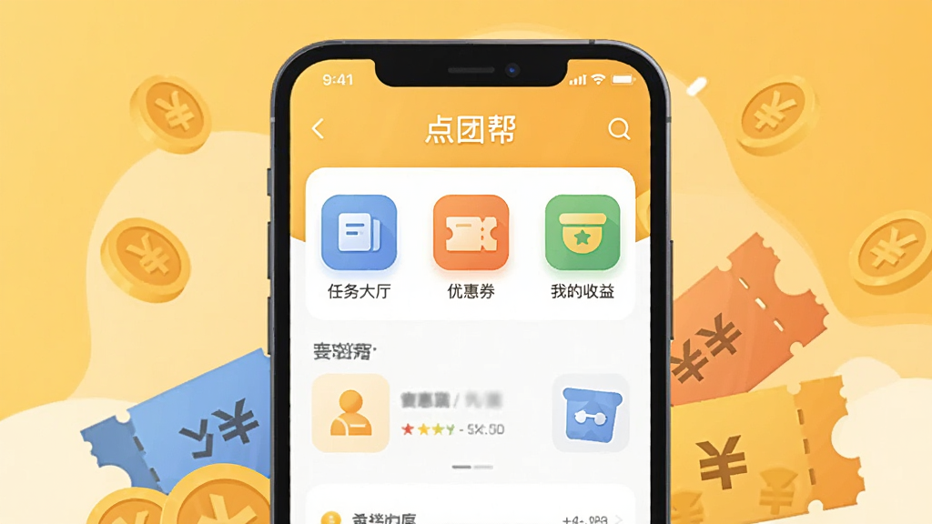 ��������Ϊһ�������ֻ���Ļչʾ�����ŰApp�����棬�������С���������������Ż�ȯ�������ҵ����桱������ͼ�꣬����Ϊů��ɫ�����ֻ��Ա�ɢ���Ž�Һ��Ż�ȯԪ�أ����岼�־��У����Ϊ��ƽ���廭��ϸ�ڷḻ�����ʸɾ��������޶���Ԫ�ء�