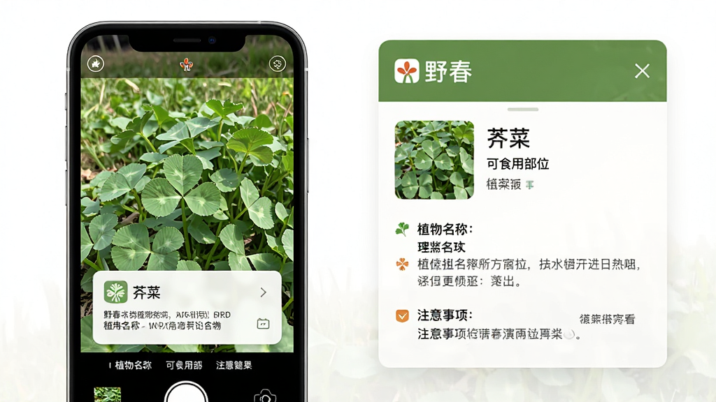 ���壺Ұ��Ӧ���е�Ұ��ʶ������ʾ���ֻ�����ͷ��׼һ��Ұ�����ˣ���Ļ�ϵ�����Ϣ��Ƭ�����֣����Ϊ�ֻ�ʵ�Ļ��棬�Ҳ�Ϊʶ������Ƭ������Ϊ����ݵء��Ű棺��Ϣ��Ƭ����ֲ�����ơ���ʳ�ò�λ��ע��������дʵ��UI��ϣ���Ȼ���ߡ�ϸ�ڣ���Ƭ��������ʾ��Ұ������ʶ�͡����ˡ����������ʣ����壬�ɾ��޶���Ԫ�ء�