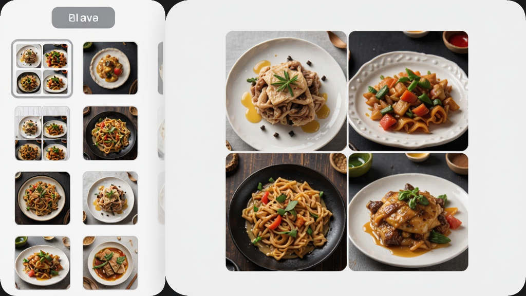 ͼ��������ƴͼ���ܽ��棬��Ļ���Ϊģ������ͼ�б����Ҳ�Ϊ������ʳ��Ƭƴ��Ч�����߿�Բ�ǣ�����Ϊǳ��ɫ�������б��水ť�������࣬����ֱ�ۣ����ʸɾ����޶���Ԫ��