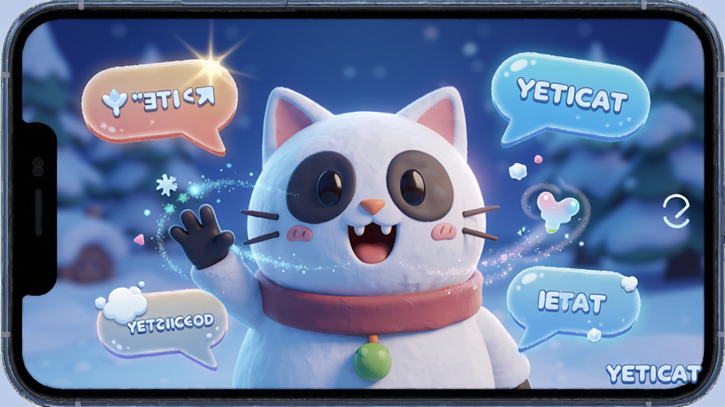 չʾYETICAT�����淨�Ķ�̬������������һֻ��ͨѩ��YETICAT����Ļ���������ֱ��飬�������ֻ��������棬�Ű��ж�������Ĳ�����ʾ���ݣ������õ�3D��Ⱦ��ͨ���ϸ�ڰ�����Ч��������Ч�����ʸ��壬�޶���Ԫ�أ�ͼƬ�����С�YETICAT������