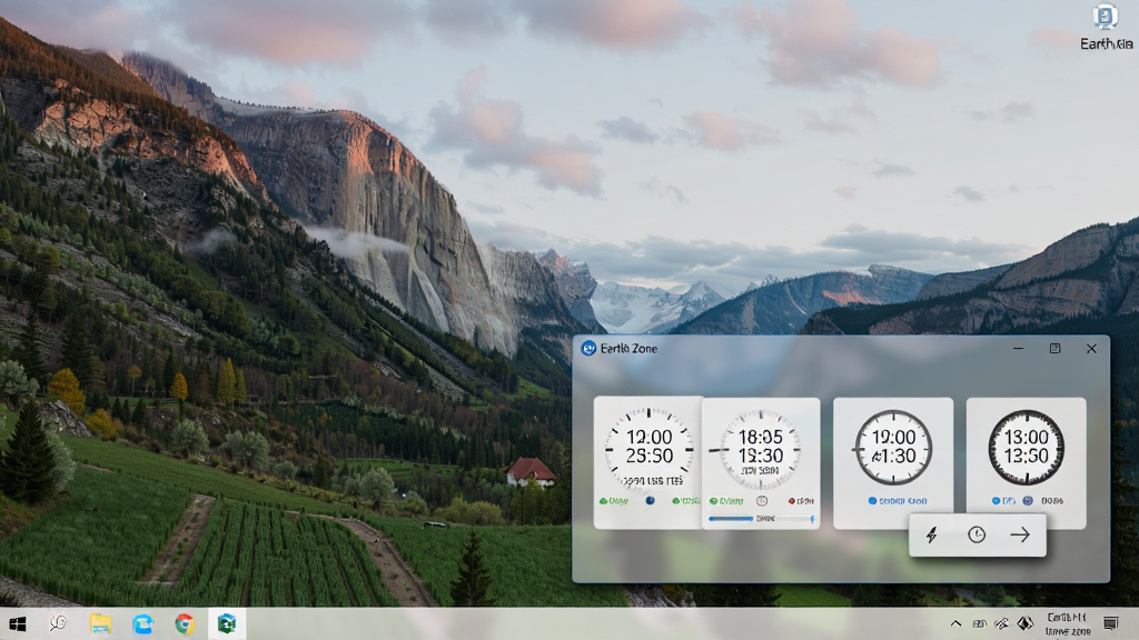 ���壺����ʱ��(Earth time zone)������Windows�����ϵ�����Ч������͸����������ʾ�������ʱ�䡣���֣����汳��Ϊ�羰ͼ�������������½ǡ��Ű棺ʱ�ӿ�Ƭ�������У������ɶ�����񣺼�Լ����ʵ������ϸ�ڣ���������Ե����Ӱ�������ͣʱ��ʾ������ť�����ʣ����壬�ɾ����޶���Ԫ�ء�