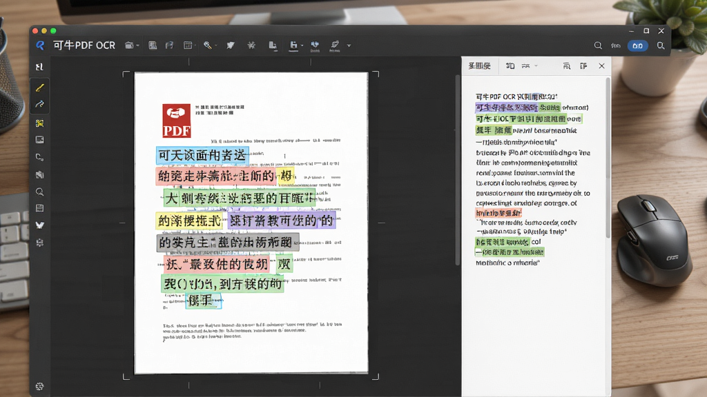 ��ţPDF OCRʶ����չʾͼ������չʾһ��ɨ���PDFҳ�棬ʶ������ֱ�������ѡ���Ҳ���ʾʶ������ı����ݣ�����Ϊ����̨���м��̺���꣬���дʵ��ϸ������������ϸ�壬�ɾ��޶���Ԫ��