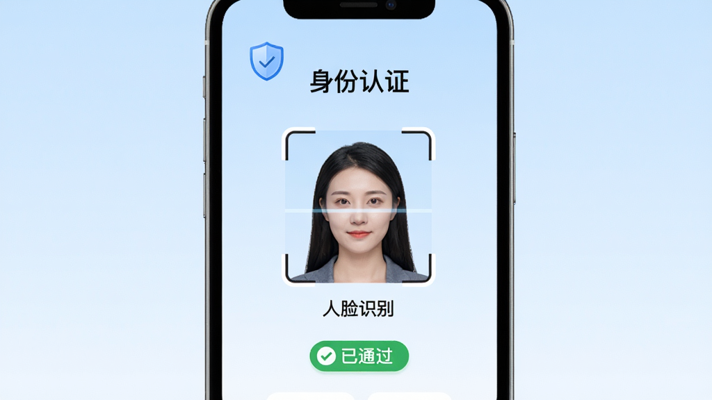 ��������Ϊ����ʱ���������ѡ�APPʵ����֤ҳ�棬�ֻ���Ļ������ʾ������ʶ�𡱿��Ϸ��С�������֤�����⣬�·��С���ͨ������ɫ���£�����Ϊ����ɫ���䣬���־��У�����࣬ϸ�ڰ�������ͼ�꣬���ʸ��壬�ɾ��޶���Ԫ��