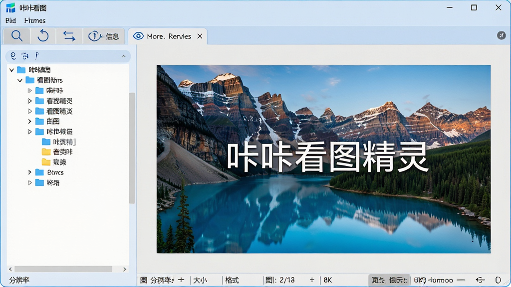 ���壺չʾ���ǿ�ͼ�������������棬�������Ϊ�ļ�����״�б����Ҳ�Ϊ�������羰ͼƬԤ�����������������������š���ת����ת����Ϣ�鿴��ͼ�갴ť�����֣����½ṹ���Ϸ�Ϊ�˵����ͱ�ǩҳ���·�ΪͼƬ�������״̬����ʾͼƬ�ֱ��ʡ���С����ʽ���Ű棺�����ִ���ͼ�����Է��ɫ��������Ϊ��������ɾ����ࡣ��񣺱�ƽ����ƣ�����Windows 11���Բ�Ǵ��ڡ�ϸ�ڣ�ͼƬ�ϸ��š����ǿ�ͼ���顱Ʒ�������������޶��൯�����޹�档���ʣ�8K���壬�ɾ����޶���Ԫ�ء�