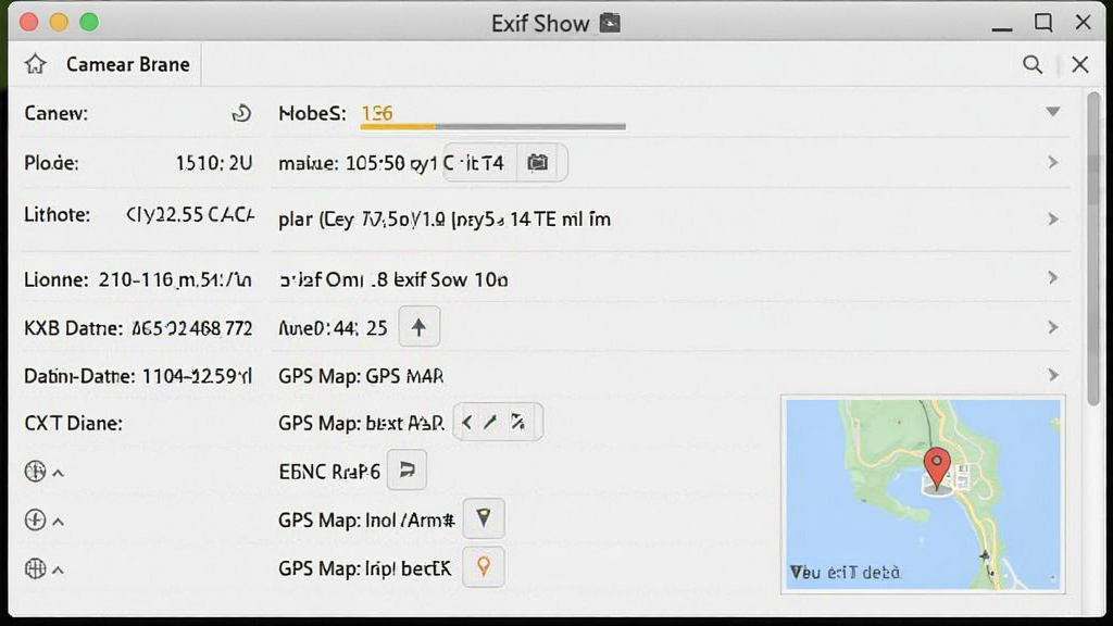 Exif Show ������ͼ��չʾһ����Ƭ����ϸEXIF��Ϣ��壬�������Ʒ�ơ��ͺš���ͷ�������������ڡ�GPS��ͼλ�ñ�ע������Ϊǳɫ���⣬��Ϣ�������룬��������������࣬���ʸɾ���