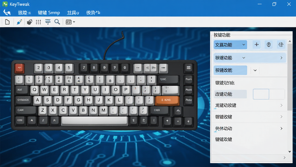 KeyTweak ���̸ļ����������棬��ɫ�Ƽ��б��������沼�����������Ϊ����ʾ��ͼ���Ҳ�Ϊ��������ѡ���б����Ϸ��в˵����͹���������������רҵ�����ʸɾ����޶���Ԫ��