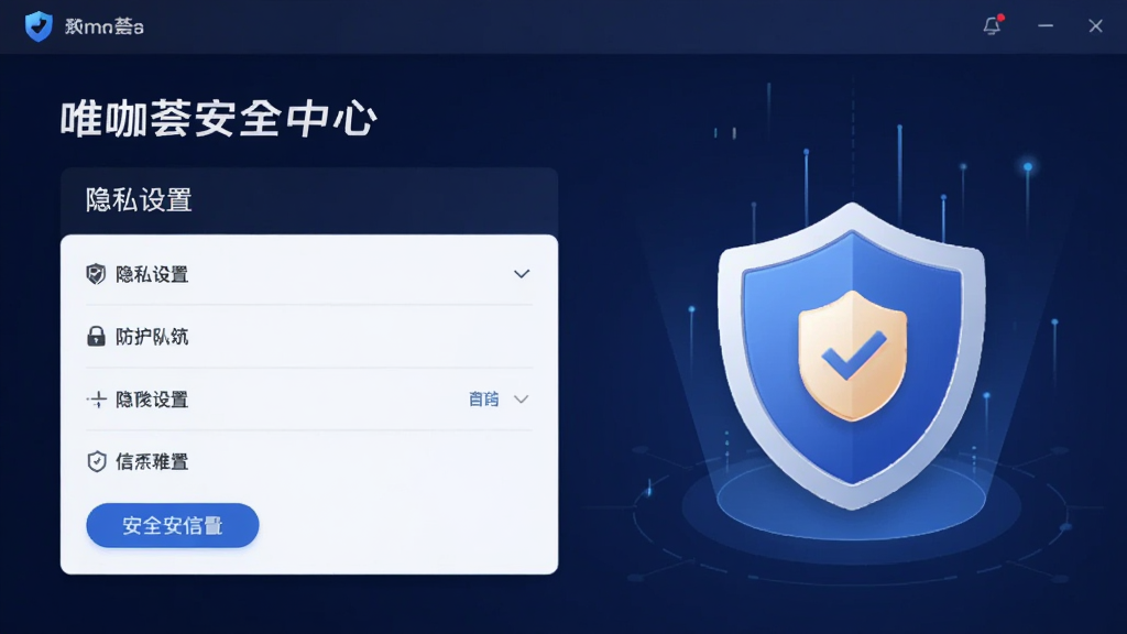 Ψ������ȫ���Ľ��棬չʾ��˽����ѡ�����������ͼ�꣬����Ϊ����ɫ��ͻ����ȫ�����θУ����ʸɾ����޶���Ԫ��