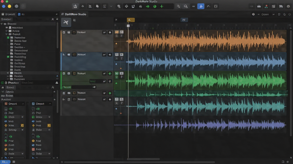 һ��չʾDarkWave Studio������Ŀ�����ͼ�����������ɫ���⣬�����Ƕ��༭���ڣ����β�ɫ��ʾ��������������Ч�����б��������ǹ�������������רҵ���ִ��������������ɾ��޶���Ԫ��