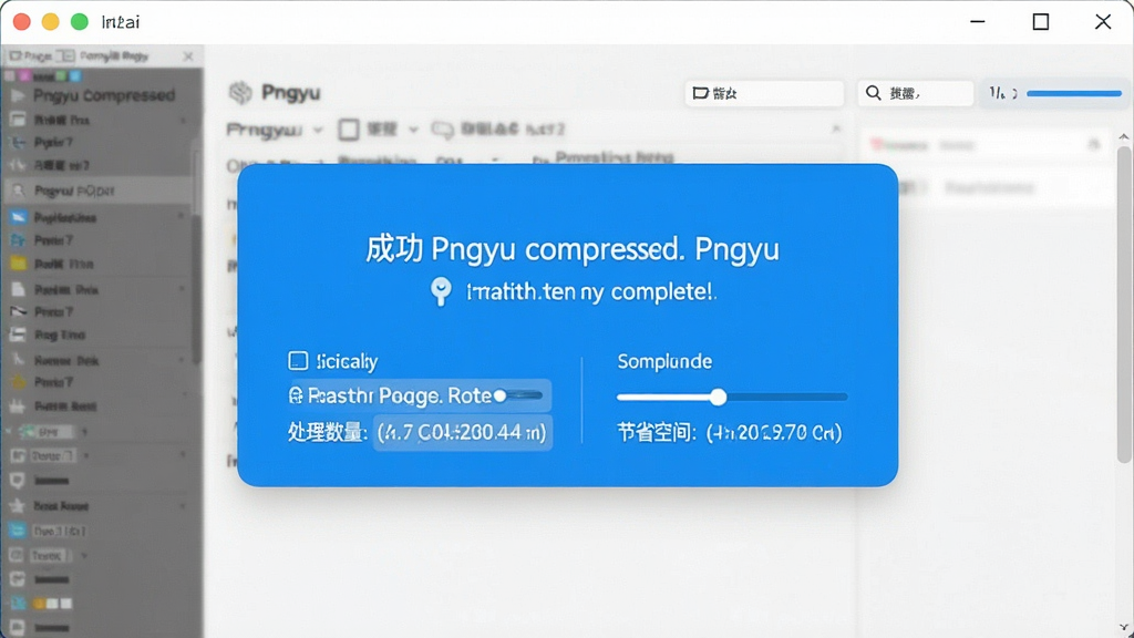 չʾPngyuѹ����ɺ�Ľ��棬��ʾ�ɹ���ʾ��ͳ����Ϣ���������������ͽ�ʡ�ռ䣬��������������������ɾ��޶���Ԫ��