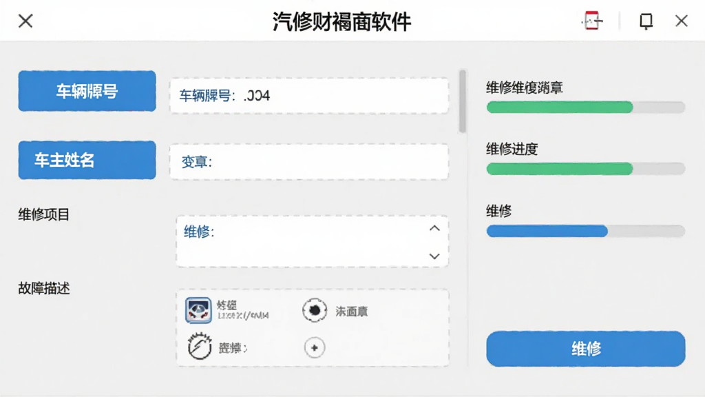 һ�����޲���������ά�޹����������棬������ʾ�������ա���������������������ά����Ŀѡ����Ҳ���ά�޽��������������Ϊǳ��ɫ��������ɫ��ť���������룬�����������޶���Ԫ��