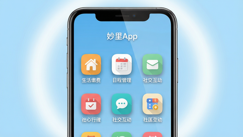 ���壺����App�Ľ���չʾ���ֻ���Ļ��ʾ�����ܲ˵�����������ɷѡ��ճ̹������罻������ͼ�ꣻ���֣��ֻ����У�����Ϊǳ��ɫ���䣬��������͵İ�ɫ���Σ��Ű棺����ͼ�������״���У�ÿ��ͼ���·��������ı�ǩ���������������������ִ���ƽ����ƣ�ɫ�����������������û�������ϸ�ڣ��ֻ���Ļ������Ȼ��ͼ����Ӱ��ͣ��������������ɶ������ʣ�������Ⱦ���ɾ��޶���Ԫ�ء�