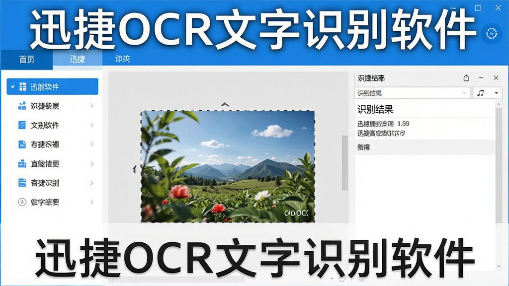 һ�Ÿ����Ʒչʾͼ������Ϊ��Ѹ��OCR����ʶ���������ĵ��Զ������棬�������Ϊ�����б����Ҳ�ΪͼƬԤ������ʶ������������������������ִ���������������ɫΪ�������ʸɾ����޶���Ԫ�أ�ͼƬ�ϴ����������ơ�Ѹ��OCR����ʶ������������
