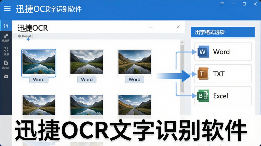 һ�Ų�����ʾͼ������Ϊ��Ѹ��OCR����ʶ���������������������棬��ʾ���ͼƬ�ļ���ͬʱ�����������Ҳ�Ϊ������ʽѡ�Word��TXT��Excel�����������̻��������ˬ��������ɫ��ϸ��չʾ���������ı���ԣ����ʸɾ����޶���Ԫ�أ�ͼƬ�ϴ��С�Ѹ��OCR����ʶ������������