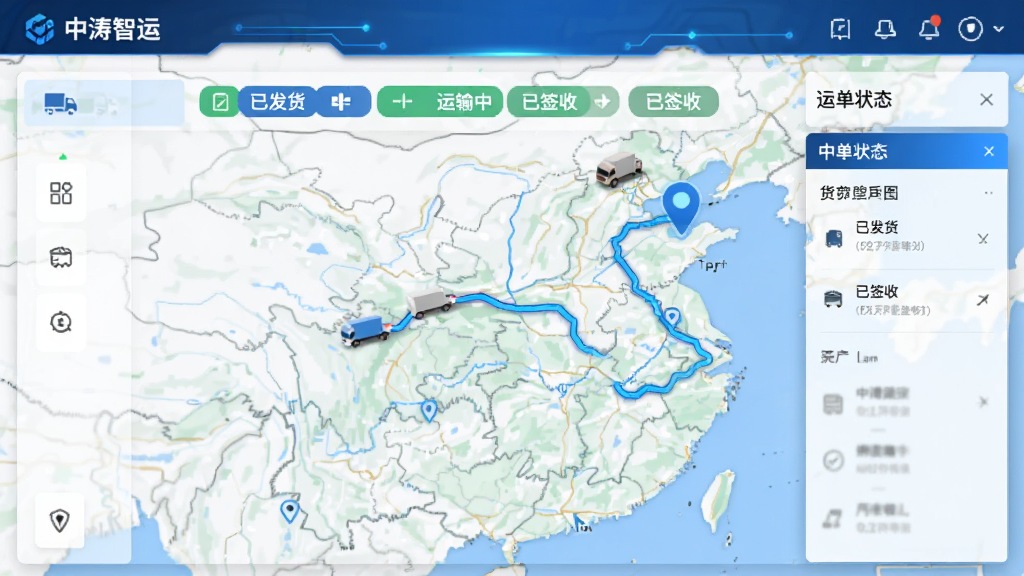 չʾ�������˻����˵����ٹ��ܵĽ��棬��ͼ����ʾ������ʻ�켣�͵�ǰλ�ã��˵�״̬����ʾ���ѷ������������С�����ǩ�ա��ȱ�ǩ����������ֱ�ۣ���ɫ�Ƽ��з��ϸ�ڷḻ�����ʸ��壬�޶���Ԫ��