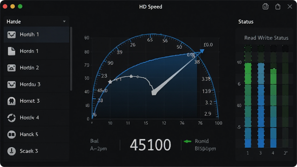 HD Speed������չʾ����ɫ������������ʾ��ɫ�ٶ�����ͼ��ʵʱ��ֵ�����ΪӲ���б����Ҳ�Ϊ��д״ָ̬ʾ����������רҵ���Ƽ���ǿ�����ʸɾ����޶���Ԫ��
