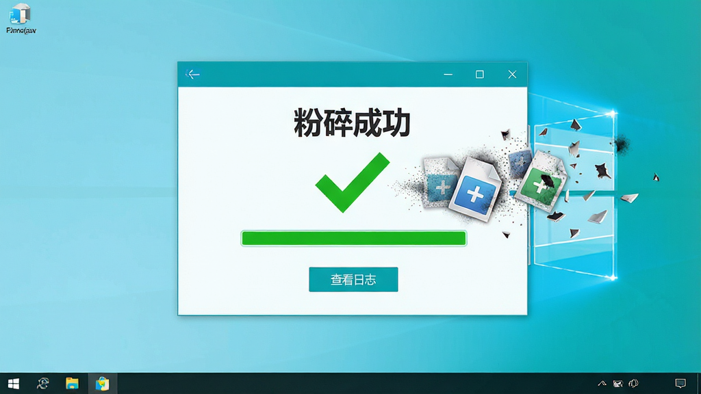 ���壺�����ļ������������Windows�����ϣ�������ʾ��������ɡ���ɫ�Թ����Ա����ļ���Ƭ��ɢ�Ķ���Ч�������֣����汳����࣬�������ھ��У��ײ�������������ͼ�ꡣ�Ű棺�����ڴ�����ʾ������ɹ������·��С��鿴��־����ť�����������ˬ������ɫ����ϸ�ڣ��ļ�ͼ���ɷ�ĩƮɢ�����������񡣻��ʣ����壬�ɾ����޶���Ԫ�ء�