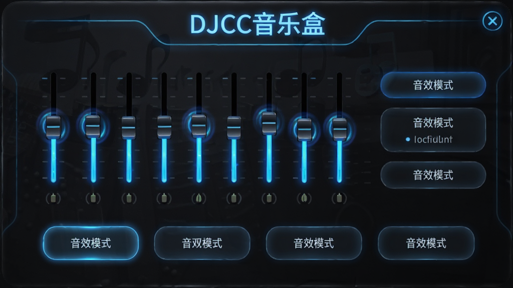 ���壺��DJCC���ֺС���Ч������壬��ʾ��������������Чģʽѡ����֣�����Ϊ���������飬�·�Ϊ��Чģʽ��ť���Ű棺���ֱ�ۡ���񣺰�ɫ����������ɫ�޺��Ч��ϸ�ڣ�������ж�̬���Σ������ע��DJCC���ֺС����������ʣ����壬�ʸ�ϸ�塣