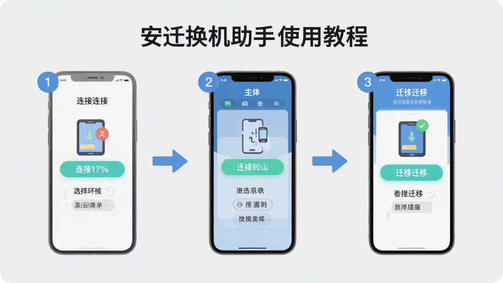 ���壺��Ǩ��������ʹ�ý̳̲���ͼ���ֲ���չʾ���ӡ�ѡ��Ǩ���������档���֣��������У�ÿ���ü�ͷ���ӣ�����Ϊǳ��ɫ���Ű棺ͼ�������˵����������ˡ���񣺱�ƽ����ƣ�ɫ�����¡�ϸ�ڣ�ÿ�����������ֱ�ţ�ѡ�������������ɾ������ʣ����壬�޶���Ԫ�ء�