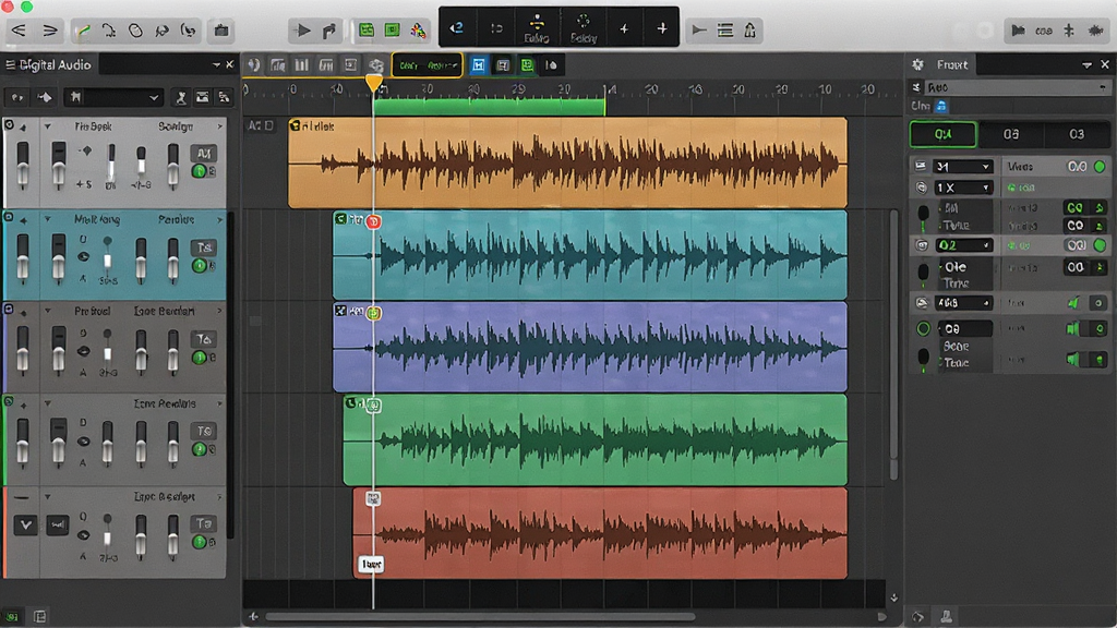 ����ΪDigital Audio Editor�������棬��ʾ�����Ƶ���α༭��ͼ����������������ʱ���ᡢ������������Ч�����б����Ű�רҵ���ִ��������������ϸ��չ�ֲ����������ǵ㣬���ʸ���ɾ����޶���Ԫ��