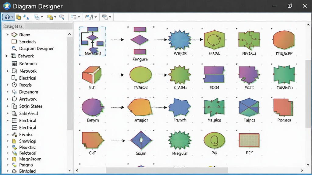 Diagram Designerͼ�η��ſ�չ��״̬������б���ʾ����ͼ�����硢�����ȷ��࣬�Ҳ໭����ק�˶����ɫͼ�η��ţ���������