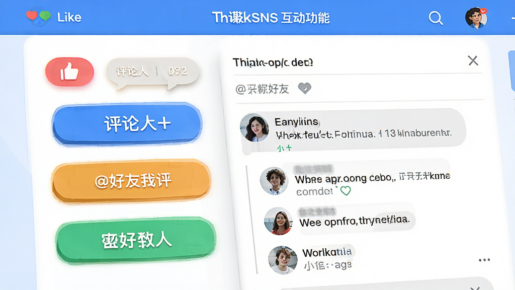 ThinkSNS�������ܽ���չʾ��������̬���ޡ����ۡ�@���ѵȰ�ťͼ�꣬�Լ�������ʾ���������Ѻã�ɫ�����죬ϸ�ڷḻ���߻���