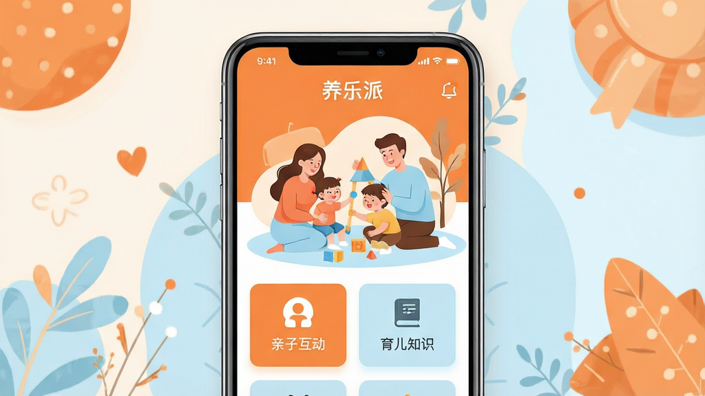 ���壺�ֻ���Ļչʾ������App�����棬����������ܰ�����ӻ����廭����ĸ�뺢��һ����ˣ�ĳ��������֣��ֻ����У���Ļ���������ɼ�����Χ����͵�װ��Ԫ�ء��Ű棺����ִ�������ͼ���������롣��񣺱�ƽ����ƣ�ɫ��������ů���Գ�ɫ�͵���ɫΪ��ɫ����ϸ�ڣ���Ļ����ʾ�������ɡ��������Լ������ӻ�������������֪ʶ���ȹ��ܿ�Ƭ�����ʸ��壬�ɾ��޶���Ԫ�ء�