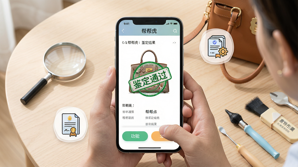 ���壺��ﻢ�ֻ�App��ʹ�ó�����չʾ�û����ڲ����������ܡ����֣��ֻ�λ�ڻ������룬��Ļ��ʾ�ݳ�Ʒ�����ļ������ҳ�棬��Χ�зŴ󾵺ͼ�������ͼ�ꡣ�Ű棺����Ԫ���������Ϸ�Ϊ����ﻢ�����������·�Ϊ���ܰ�ť�����дʵ����������࣬����Ϊǳɫľ����ϸ�ڣ���Ļ����ʾ������ͨ������ɫӡ�£��ֻ�����Ƥ�ʰ����ͱ������ߣ�����ɾ��޶���Ԫ�ء����ʣ����壬ϸ��������ɫ����Ȼ��