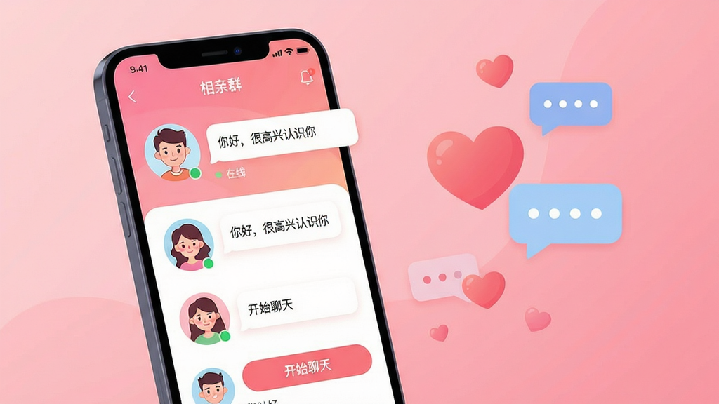 ���壺һ��������Ļ�������ֻ�����Ļ��չʾ������Ⱥ����APP�������棬���沼�����������û�ͷ������״̬�͡���ʼ���족��ť�����֣��ֻ�λ�ڻ�������ƫ���Ҳ����״�Ư���ż��Ű��ĺ����ݶԻ����Ű棺�ֻ���Ļ����Ϊ���壬����Ϊ��͵Ľ����ɫ��Ӫ����ܰ������Χ������ִ���ƽ�廭���ɫ�����죬ϸ�ڷḻ��ϸ�ڣ���Ļ�ϵ��û�ͷ���Ǿ��µĿ�ͨ�������󣬿������Ѻö����У��������С���ã��ܸ�����ʶ�㡱�����֡����ʣ�4K���壬�ɾ����޶���Ԫ�ء�����Ⱥ����Ԥ��ͼ