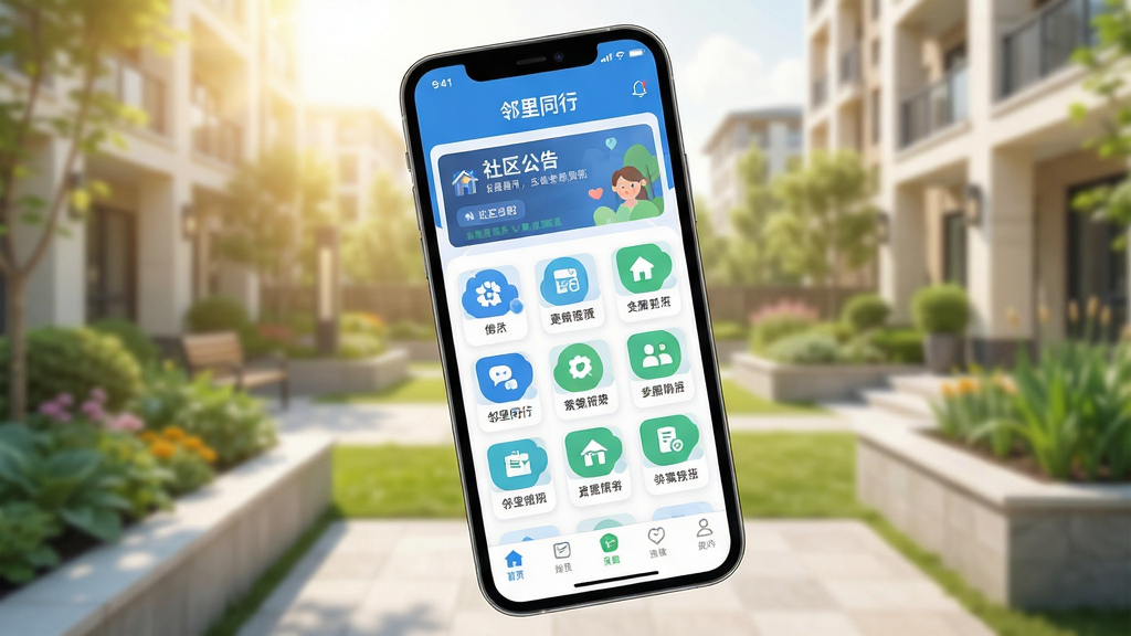 ��������Ϊ�ֻ���Ļչʾ������ͬ�С�APP�����棬���涥�����������������в�Ϊ����ͼ�����񣬵ײ�����������������Ϊģ�����ִ�С����԰���������ġ����־��У��ֻ�����б������ϸ���������Ű���ñ�ƽ����Ʒ��ɫ������ɫ�Ͱ�ɫΪ����������ɫ��׺�����ʸ��壬�ɾ��������޶���Ԫ�ء�