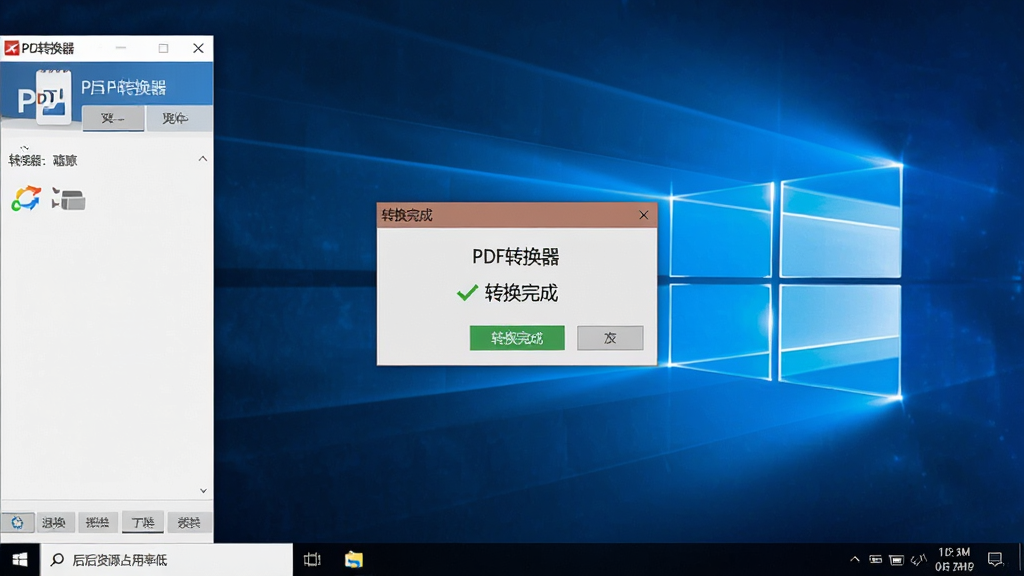 ����ΪPDFת��������������Windows�����ϣ���̨��Դռ���ʵͣ���������չʾת�������ʾ������ȫ����ͼʽ���Ű��࣬�����ˬ��ϸ�ڰ����������ơ�PDFת�������͡�ת����ɡ����������ʸ���ɾ����޶���Ԫ��