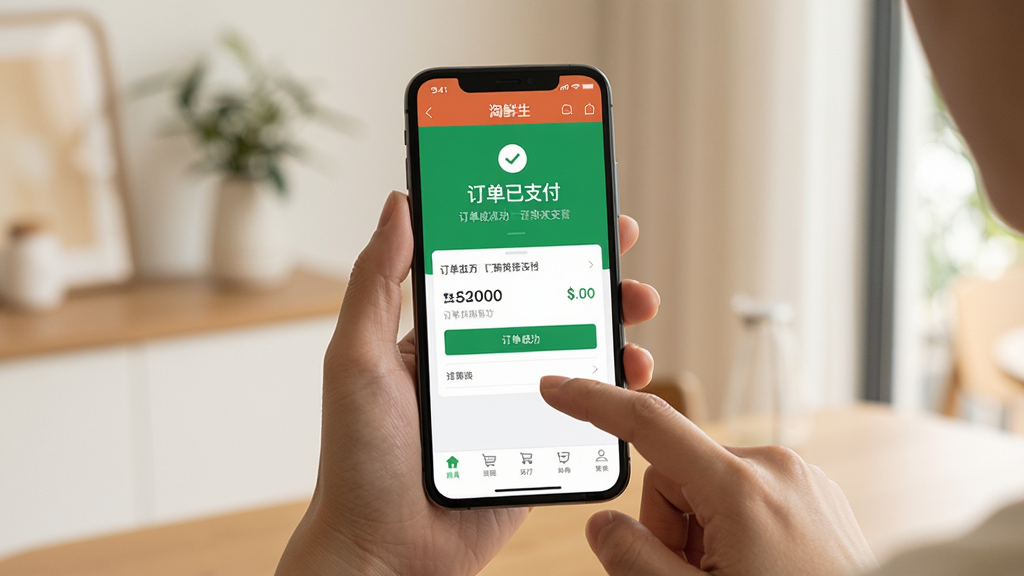 ���壺�û�ʹ�������ֻ���������app������µ�֧�����ֻ���Ļ��ʾ�����ɹ�ҳ�棬���֣��ֻ����У��ֲ��������������Ϊ�������ڻ������Ű棺ͻ���ֻ���Ļ���ݣ����дʵ�������ɫ����Ȼ��ů��ϸ�ڣ��ֻ���Ļ����ʾ��������֧�������������ʣ����壬�ɾ����޶���Ԫ�ء�
