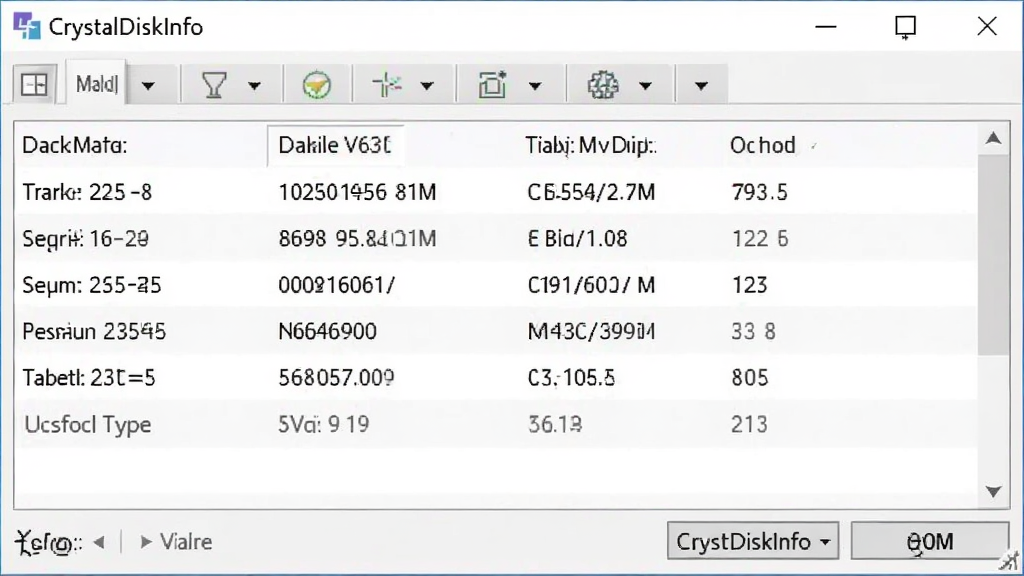 CrystalDiskInfo������Ӳ����ϸ��Ϣ�б��Ľ�ͼ���б�����չʾӲ���ͺš��̼��汾�����кš��ӿ����͡�����ģʽ�Ȳ������������룬��������������Լ