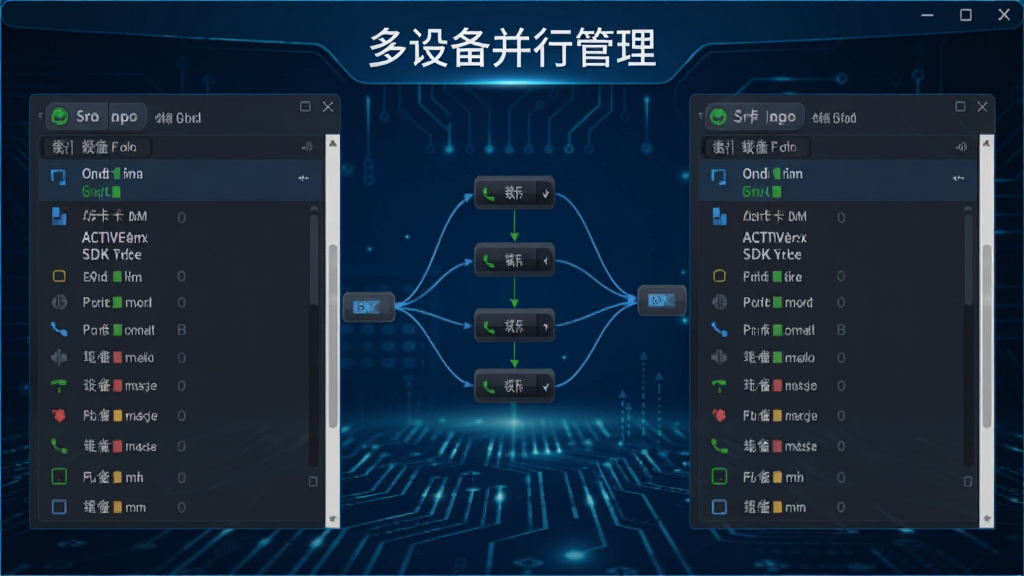 չʾ������ACTIVEX�ؼ�SDK�������Ķ��豸���й������棬��������ֱ��г����������豸���м�����Ƶ·�����ߣ�����Ϊ����ɫ�Ƽ��У����ֱ�ע�����豸���й��������Ű�������ϸ�ڷḻ�����ʸ��壬�ɾ��޶���Ԫ��