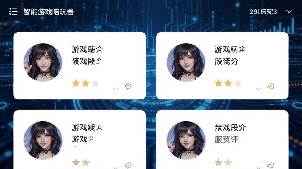 ��Ϸ���潴����ƥ����棬��ʾ�Ƽ����濨Ƭ������ͷ����Ϸ��λ���������֣�����Ϊ�Ƽ�������������ɫ�������ֹ������ִ���Լ��񣬻����������ɾ��޶���Ԫ��