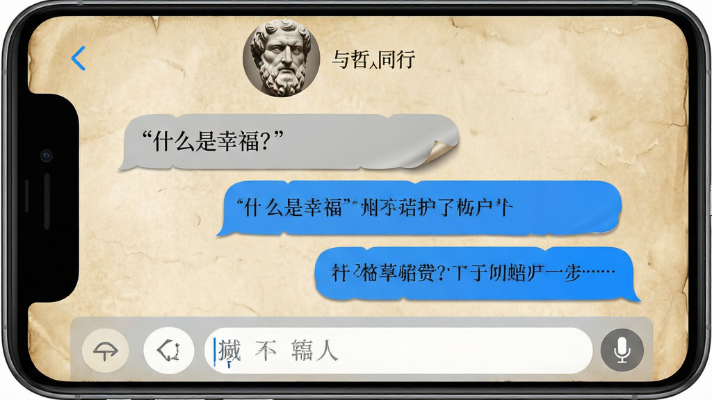 ���壺�ֻ�Ӧ�á�������ͬ�С��ĶԻ����棬չʾ�û����ո��������ʡ�ʲô���Ҹ��������ո������Է��ʾ�ظ��ĶԻ����ݡ� ���֣���Ļ�Ϸ�Ϊ�ո����׵�ͷ�������֣��м�Ϊ���������Ի����ݣ��·�Ϊ�����������˷�ͼ�ꡣ �Ű棺�Ի����ݲ���������������֣�����Ϊ��ɫ���壬�Ű����׳��㡣 ���ģ�⼴ʱͨѶ������񣬵���ɫ�����ӣ�����Ϊ��Ƥֽ������ ϸ�ڣ����ݱ�Ե����΢����Ч�����ո�����ͷ��Ϊ�ŵ���ܷ�� ���ʣ��߷ֱ��ʣ�ϸ�壬�ɾ����޶���Ԫ�ء�