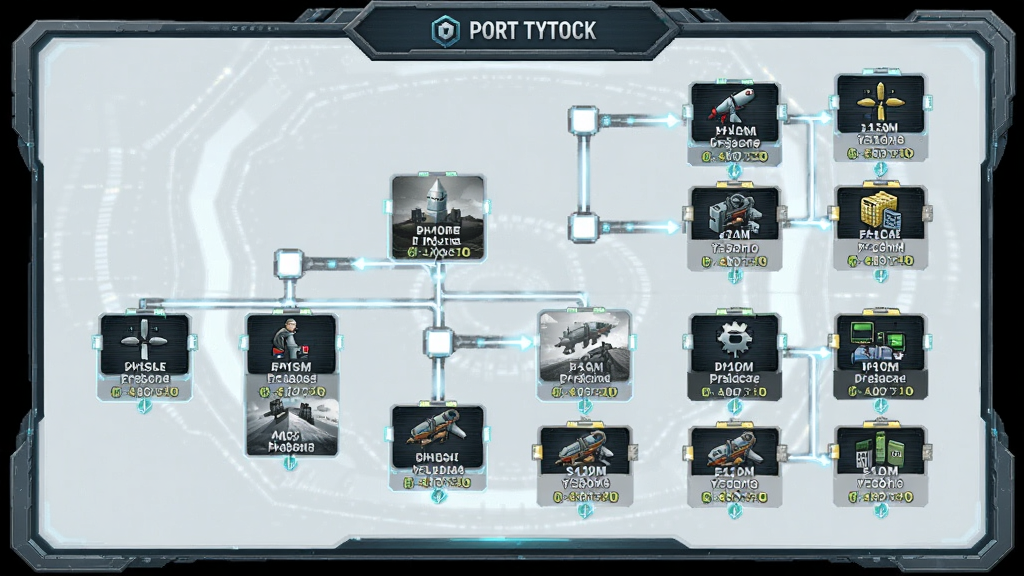 Port Tycoon�Ƽ������棬չʾ����������Ŀͼ�꼰��������������Ϊ�Ƽ�����壬���ֲ�η������Ű���������Ƽ��У�ϸ�����������ʸɾ����޶���Ԫ��