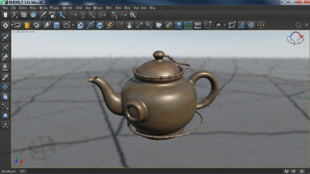 ���壺3ds Max�ӿ���չʾ������ĵ�֮3ds Maxƪ�������������������֣��ӿ�������һ�����ģ�ͣ����ֲܷ������ܰ�ť���Ű棺�������������У����дʵ��Ⱦ��ϸ�ڣ�ģ�ʹ��б�׼���ʣ����ʣ����壬�ɾ����޶���Ԫ��