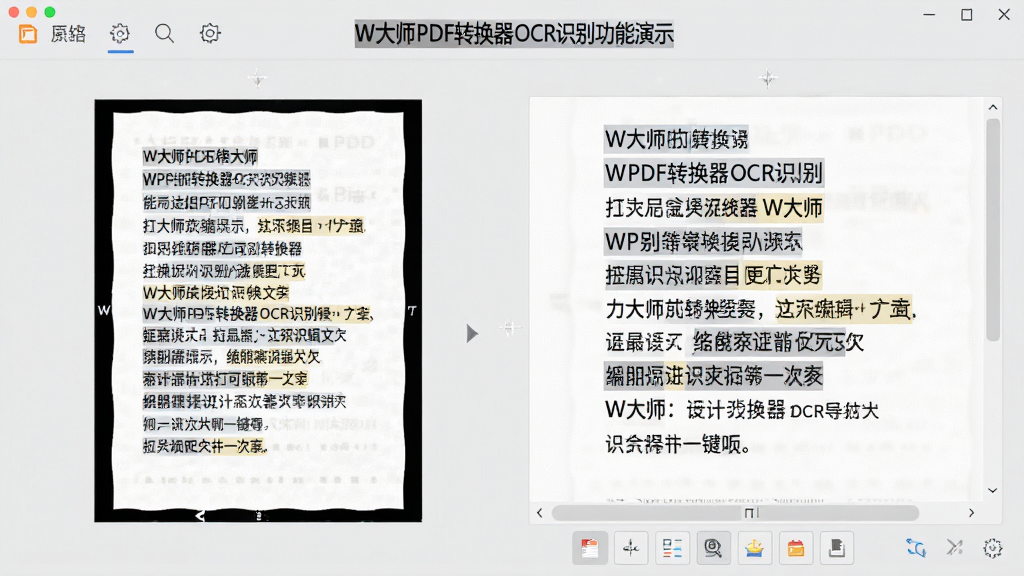���壺W��ʦPDFת����OCRʶ������ʾ����Ļ����ʾɨ��PDF��ʶ��Ϊ�ɱ༭���֣����֣����Ϊɨ��ԭͼ���Ҳ�Ϊʶ������������ݣ��Ű棺�������и�����ʾ�������ԭͼ��Ӧ����񣺼������磬ǳ��ɫ������ϸ�ڣ�ʶ������һ�����ƻ򵼳������ʣ����塢�ɾ����޶���Ԫ�ء�