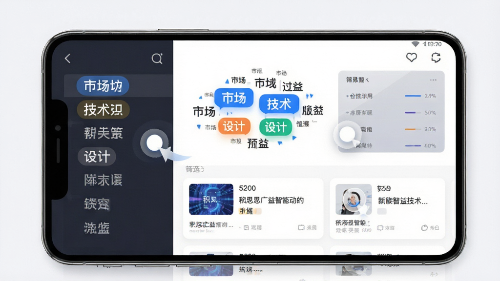 ��˼�������ܱ�ǩ����Ԥ��ͼ���������ֻ�����չʾ��ǩ�ƺ�ɸѡ�������ǩ���硰�г���������������ơ�������ʾ���·��г���Ӧ�Ŀ�Ƭ�б�������Ϊ���ҷ���������ǩ���Ҳ������������������ϸ�ڰ���ƽ����ɸѡ�����������������޶���Ԫ��