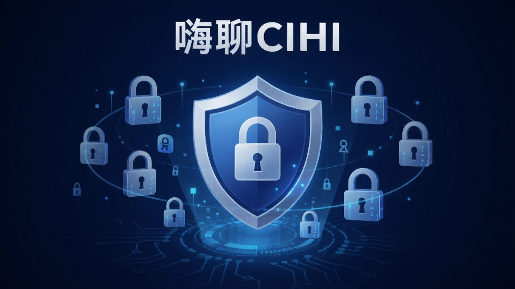 һ��չʾ����CIHI��˽��ȫ���ܵ�����ͼ������������һ������ͼ�꣬��Χ��������ͷ����ܷ��ţ�����Ϊ����ɫ�Ƽ��н��䣬���С�����CIHI�����������רҵ��ϸ�ڷḻ�������������޶���Ԫ��