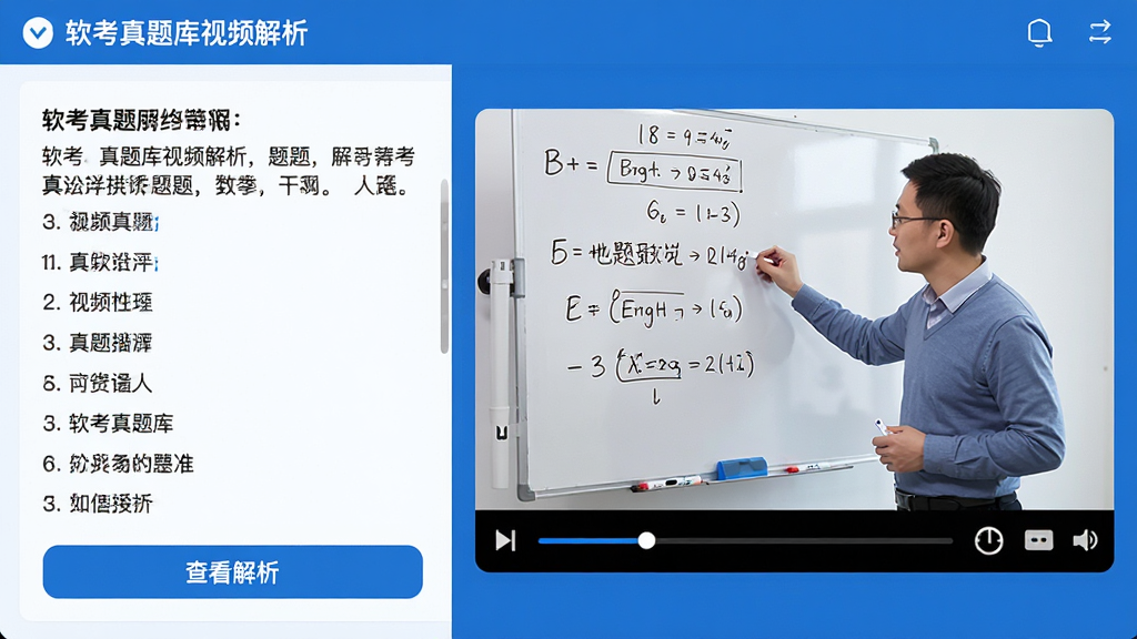 ���壺�����������Ƶ��������ҳ�棬�����Ŀ���֣��Ҳི����Ƶ���ڡ����֣����ҷ����������Ŀ��ѡ��Ҳ���Ƶ���������Ű棺��Ƶ�����·��н������ͱ��ٰ�ť����Ŀ�·��С��鿴��������ť����񣺽���ѧϰ���������ɫ��ϸ�ڣ���Ƶ����ʦ���ڰװ�����д���ⲽ�衣���ʣ�1080P���壬����ɾ����޶���Ԫ�ء�