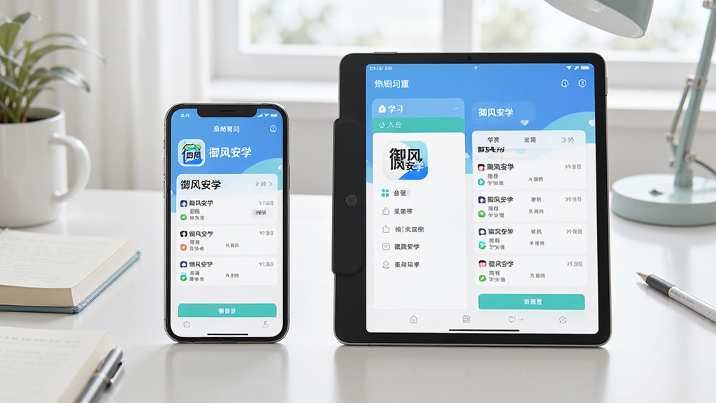 һ��չʾ���簲ѧ���ֻ���ƽ����ͬ��ʹ�õĳ���ͼ������Ϊ�����豸���Űڷţ���Ļ��ʾ��ͬ��ѧϰ���棬����Ϊ������ѧϰ��������ƽ�⣬���дʵ��ϸ�����������ʸɾ����޶���Ԫ�أ��豸����Լ�ɼ������簲ѧ��ͼ�ꡣ
