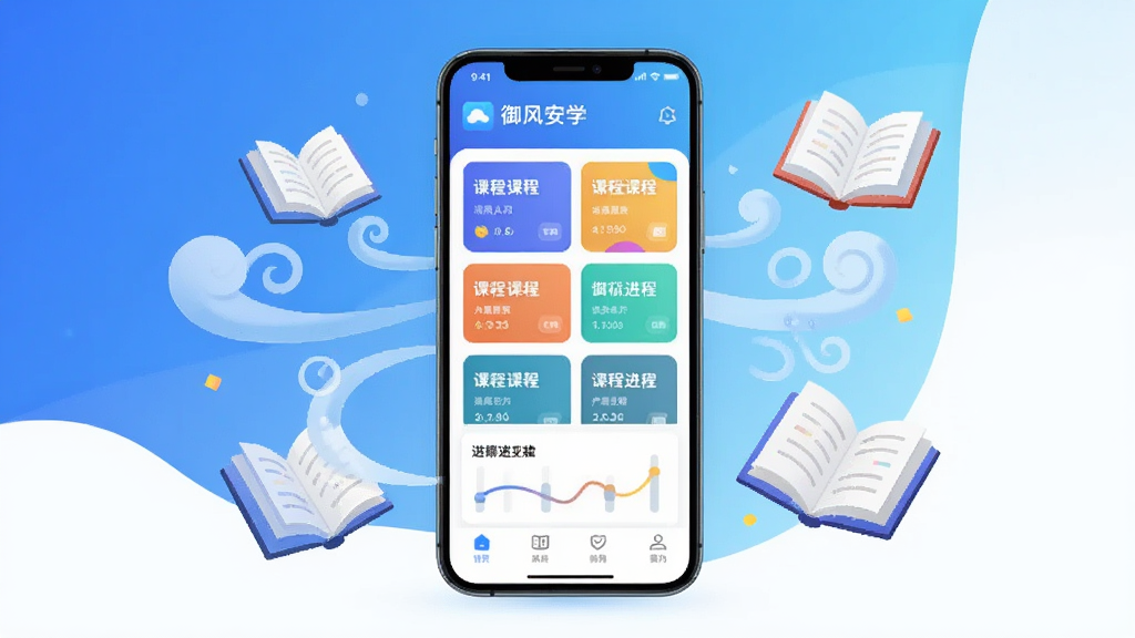 һ��չʾ���簲ѧApp���Ľ���ĸ������ֲ廭������������һ�������ֻ�����Ļ����ʾ��ɫ�ʰ�쵵Ŀγ��б��ͽ���ͼ�����ֻ���Χ����������֪ʶ�ķ�����鱾Ԫ�أ�����Ϊ����ĿƼ����봿���ף����岼�ּ�����죬����ִ���ƽ����ϸ�ڷḻ�����ʸɾ����޶���Ԫ�أ�ͻ�������簲ѧ��Ʒ�����ơ�